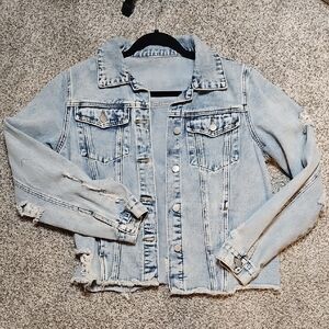 Distressed Light Blue Denim Jacket